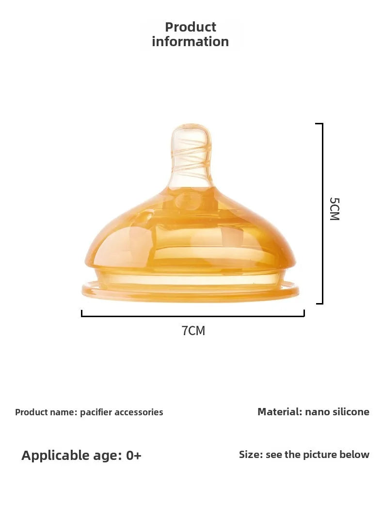 1 Pc 7cm Wide Big Mouth Nipple Pacifier 100% Bpa Free Spoon Straw Nipple Head Gravity Ball Replacement Head For Baby Milk Bottle
