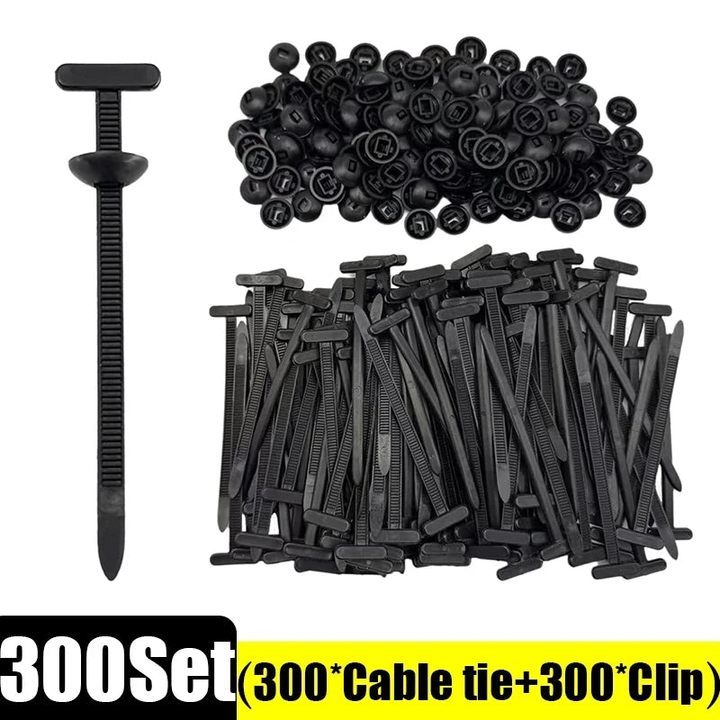 Universal Nylon Cable Tie Buckle Auto Fastener Screw Replacement Clip Car Fender Trunk Engine Guard Panel Wire Management Secure