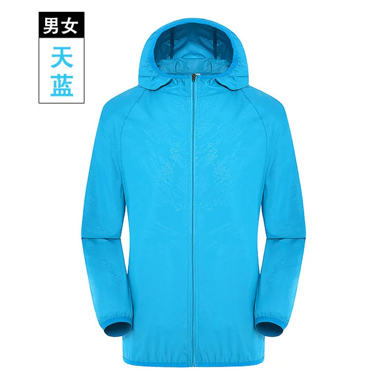 Men Women Hiking Jacket Waterproof Quick Dry Camping Hunting Clothes Sun-Protective Outdoor Sports Coat Anti UV Windbreaker