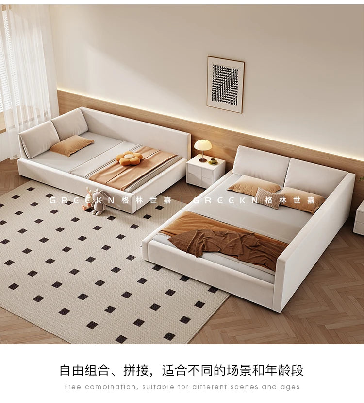 Bedroom Aesthetic Bed Modern Luxury Frame Rail Multifunctional Bed King Size Headboard Camarotes Para Dormitorio Furnitures