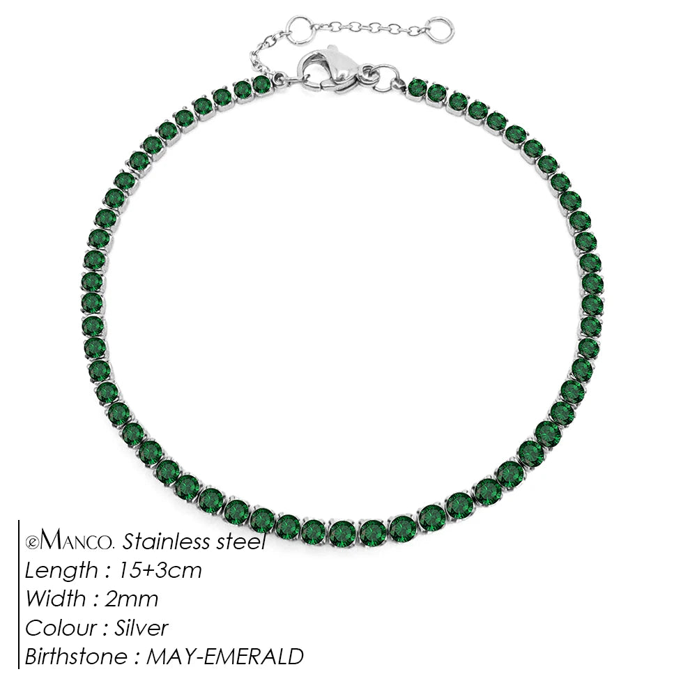 EManco Stainless Steel Women's Zirconia Tennis Bracelet Classic Bridal Accessories Wholesale