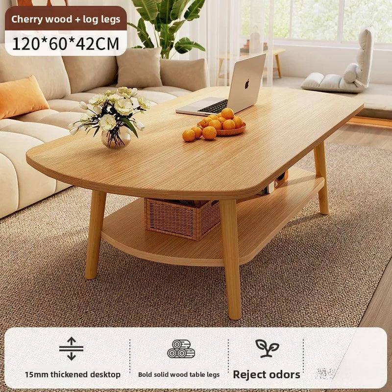 Coffee table living room small apartment multi-functional small tea table Nordic simple homestay double-layer small table