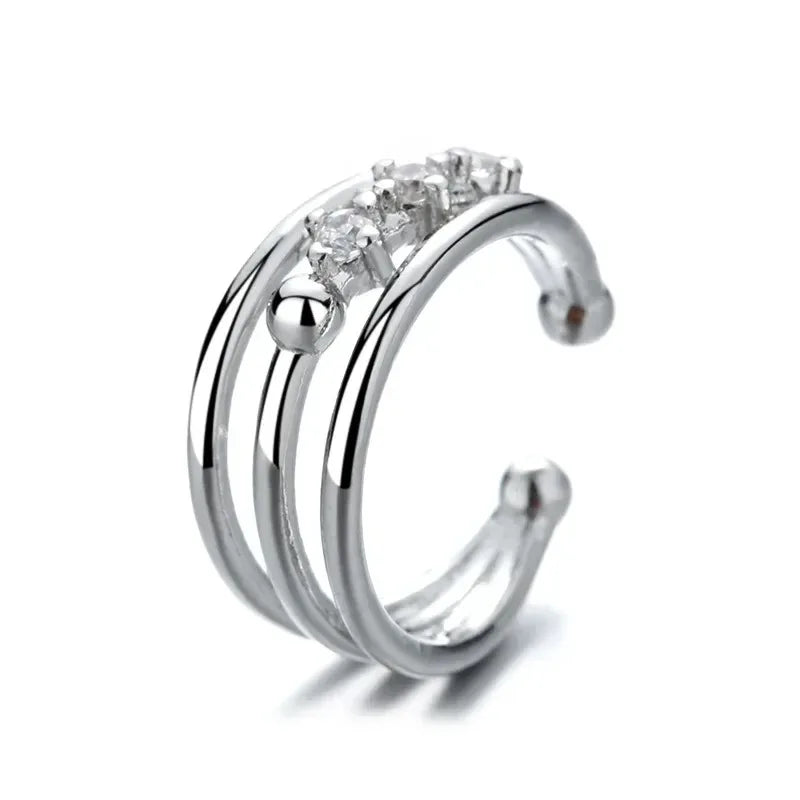 A Girl 1Pcs Silver Color Ear Cuffs Without Piercing Ear Clip Earrings Non-Piercing Fake Cartilage Earrings For Women Jewelry ﻿