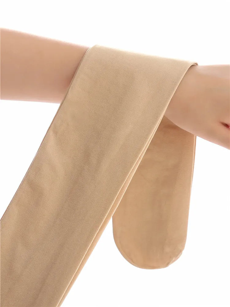 Fall Winter Adult Pantyhose Milk White Silk Socks for Girls Lolita Velvet Thin Bottom Jumpsuit Socks Women