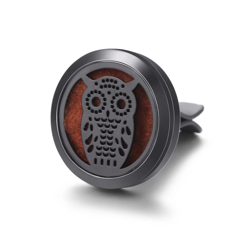 New Car Air Freshener Diffuser Clip Black Hollow Pattern Aromatherapy Lockets Essential Oil Perfume Pendant Car Ornaments Gift