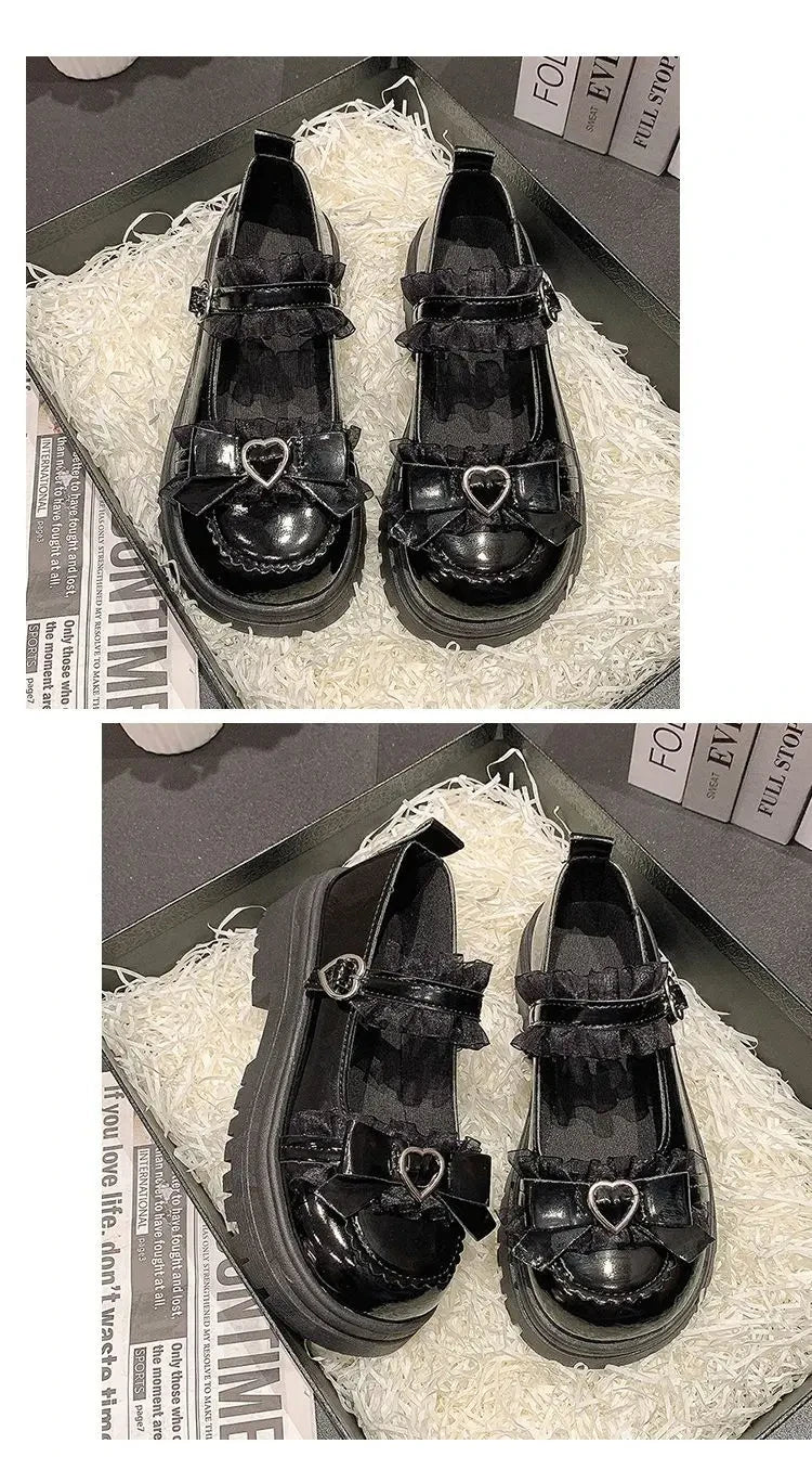 2025 Summer New School Girl JK Loafer Pumps Platform Shoes Japanese Style Lolita Y2K Kawaii Jirai Kei Fashion