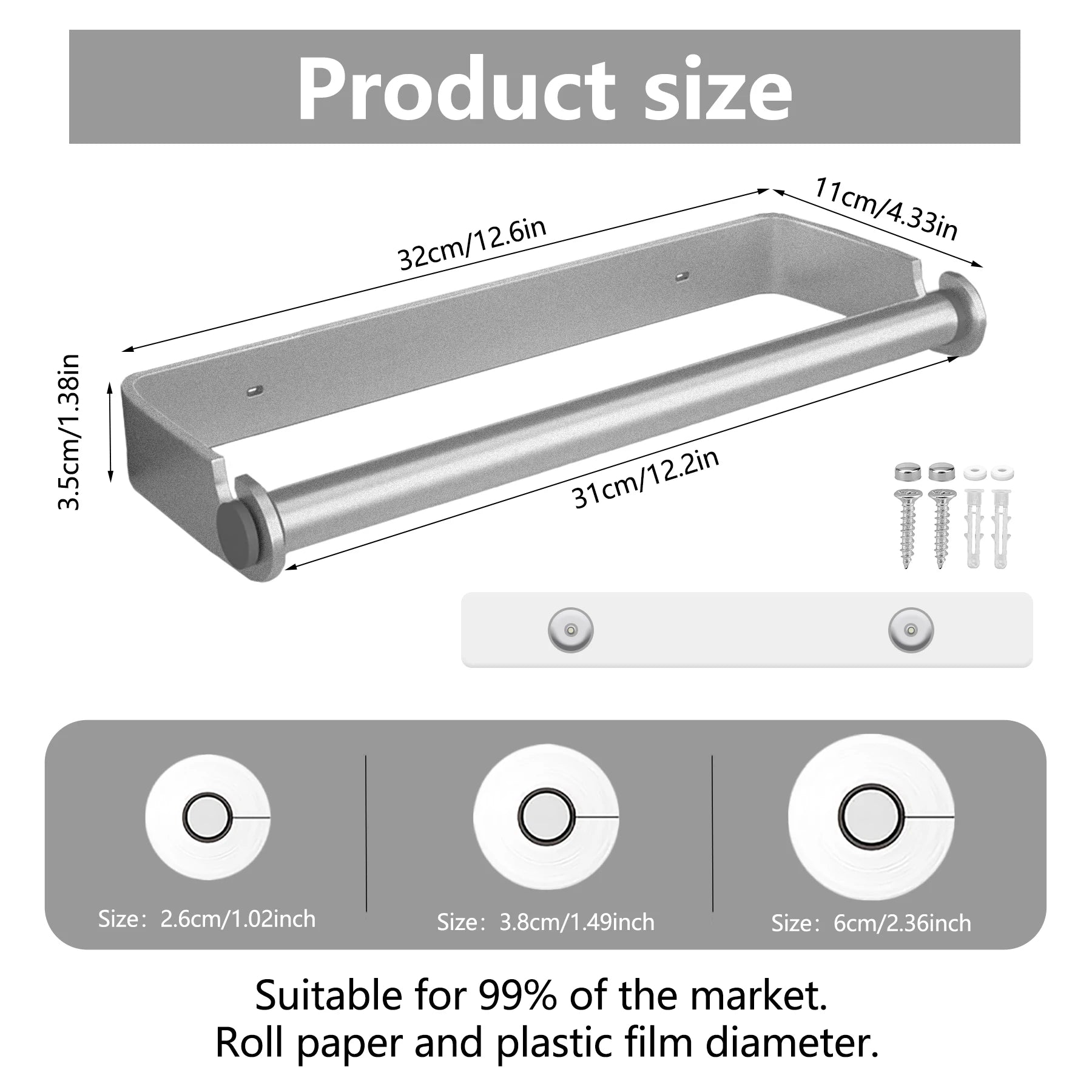 Stainless Steel Kitchen Paper Holder Plastic Wrap Holder Kitchen Accessories Kitchen Paper Dispenser Kitchen Supplies