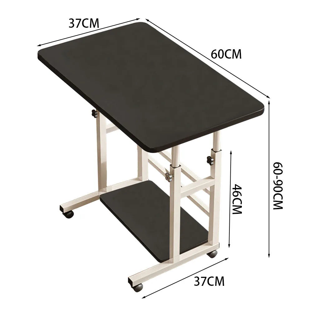 Bedroom Dormitory Movable Bedside Laptop Table Height Adjustable Bedside Table With Wheels Desk Tray Table