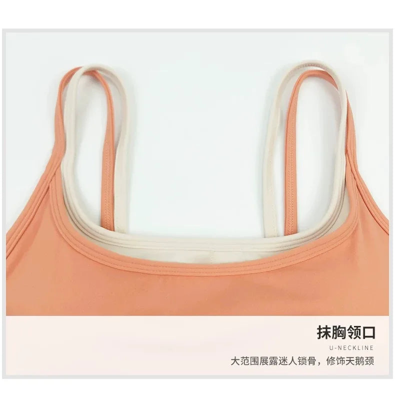 Sports Underwear Bras Top Women's Shockproof Gathering Fitness and Breasts Wearing Yoga Quick-drying Suspender Vests in Summer