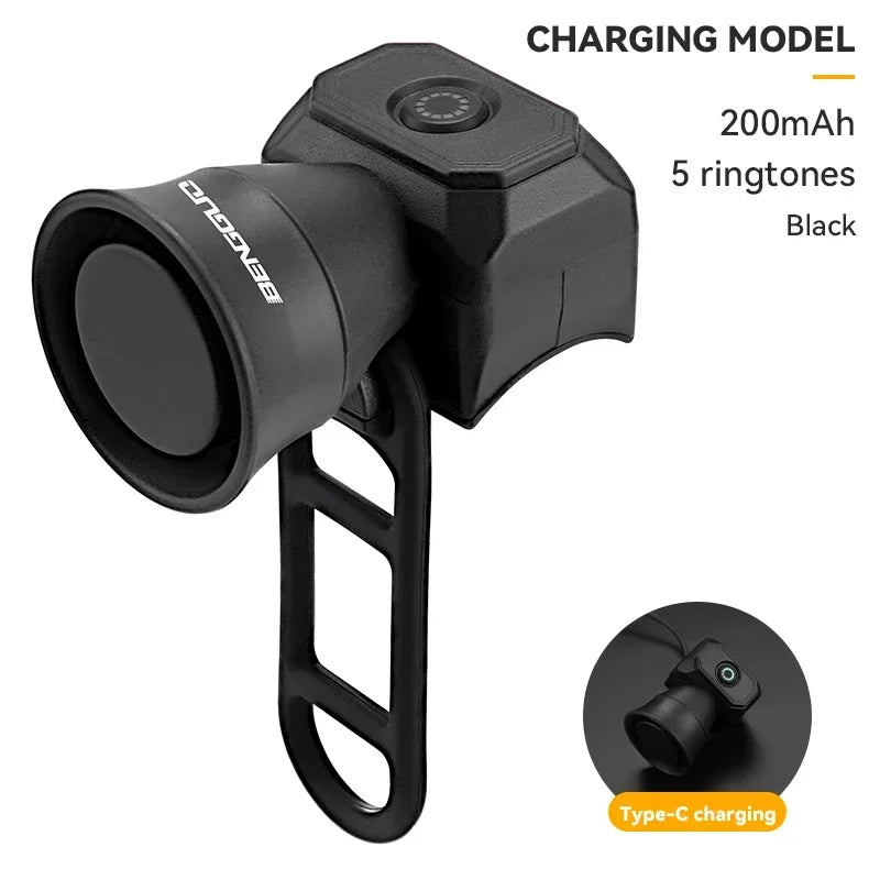 Bicycle Horn Mountain Bike Battery/USB Charging Waterproof Electronic Bike Bell Riding Equipment Children's Scooter Accessories