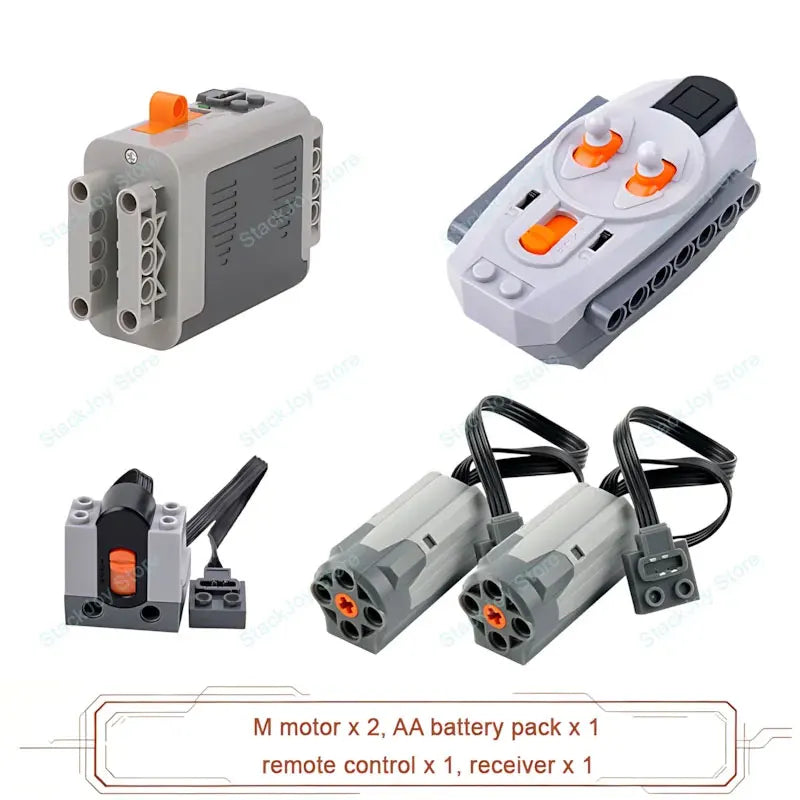 MOC Power Functions M/L/XL Motor Battery Box IR Remote Receiver for RC Car Robot Model Building Blocks Technical Modified Parts