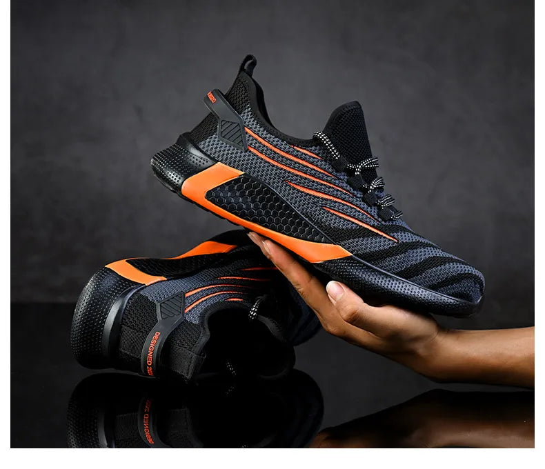Men Work Safety Shoes Anti-puncture Protective Shoes Men Indestructible Work Shoes Men Boots Lightweight Breathable Safety Boots