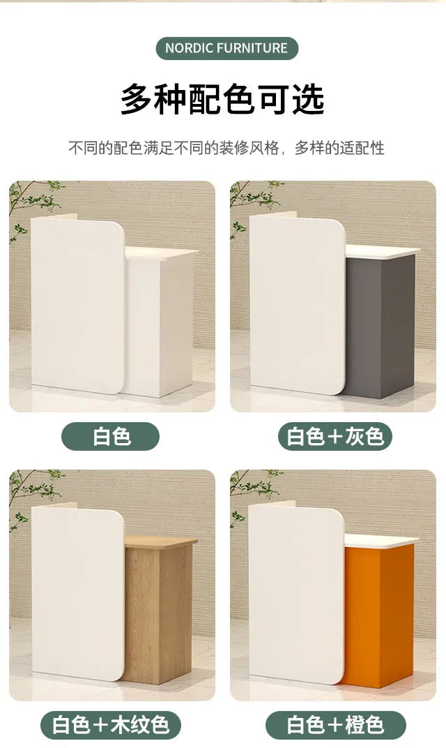 Customized Glamour Desk Table Trendy Aesthetic European Storage Reception Desk Elegant Classic Rezeptionstheke Office Furniture