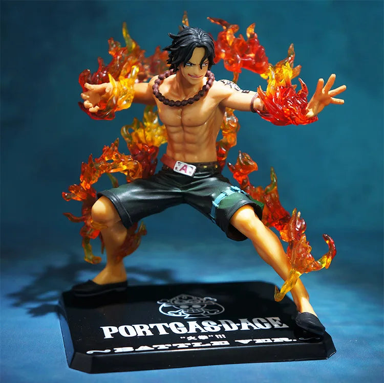 One Piece Anime Monkey D Luffy Roronoa Ace Vinsmoke Sanji Action Figures Dolls PVC Model Collectible Stunt Toy Decoration Gift