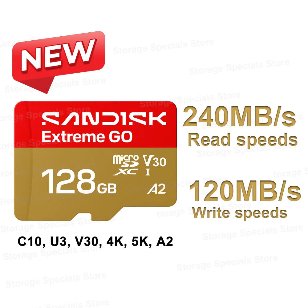 Sandisk Extreme micro Memory Card A2 U3 UHS-I Flash Cards USB3.0 4K micro SD Card for Camera GoPro DJI Nintendo Trans Flash Card