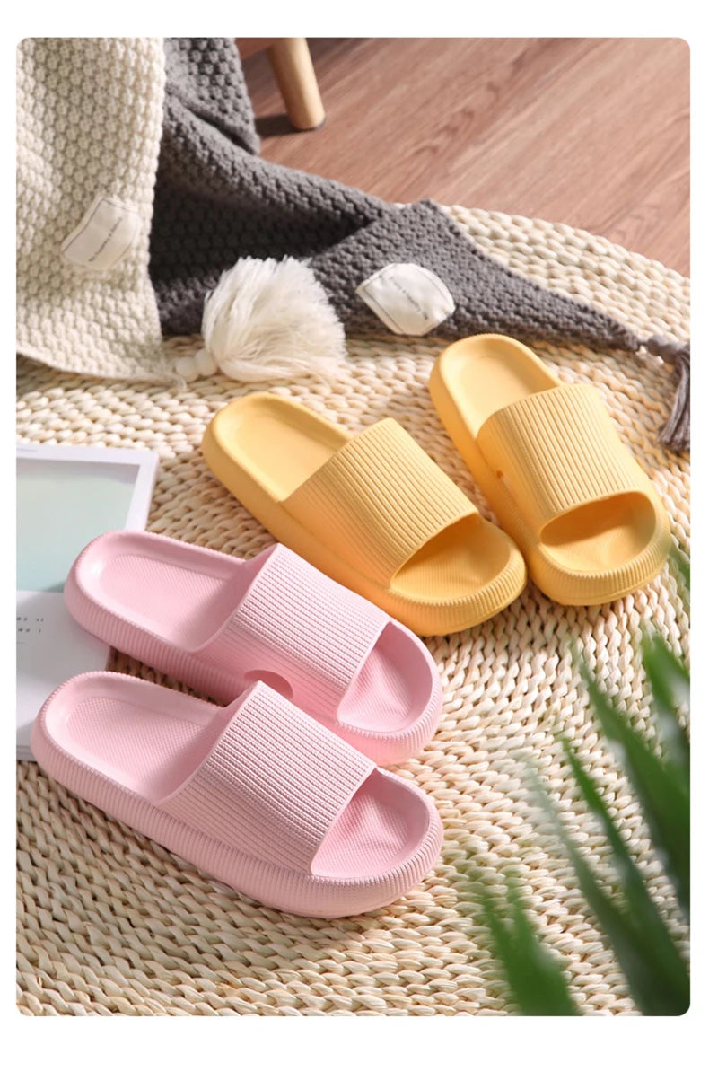 Slippers EVA Sandals Slippers Simple Men Women Wear Thick-Soled Non-Slip Summer Quarters Bathroom Shower  Indoor Home Casual