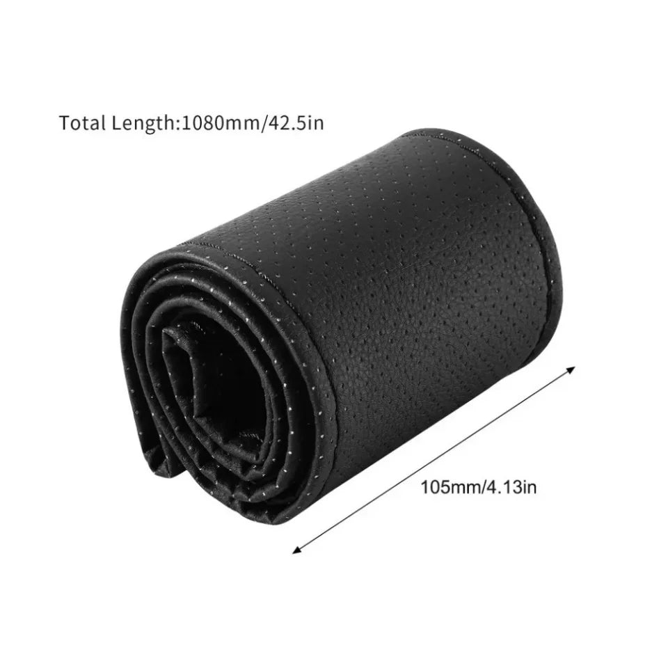 DIY Car Steering Wheel Cover Fiber Leather with Needle Braid on Steering Wheel SkidProof Car Styling Interior Accessorie