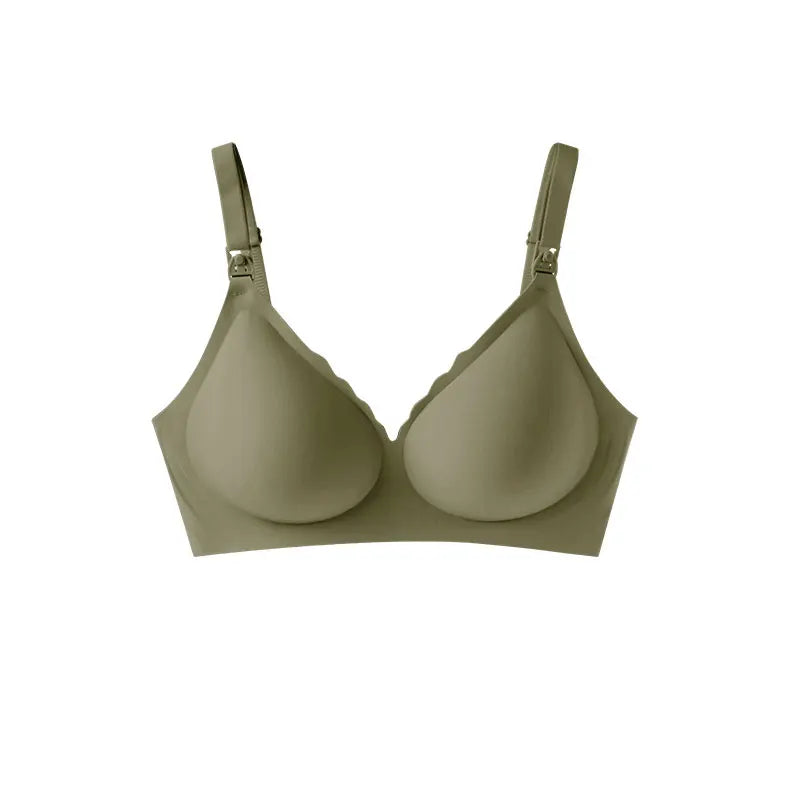 Front Open Nursing Bra Maternity Jelly Gel Laser Cutting Seamless Underwear Ultra Thin Breastfeeding Bra For Pregnant Women