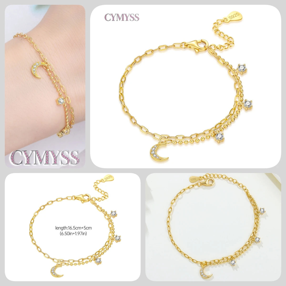 Original 925 Sterling Silver Zirconia Tennis Chain Bracelet for Women Adjustable Gold Color Hot Sale Ideal Birthday Party Gifts