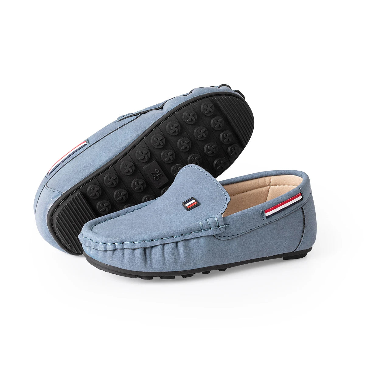Boys Slip-On Suede Loafers Toddler Little Kid Stitch Detail Casual Dress Shoes