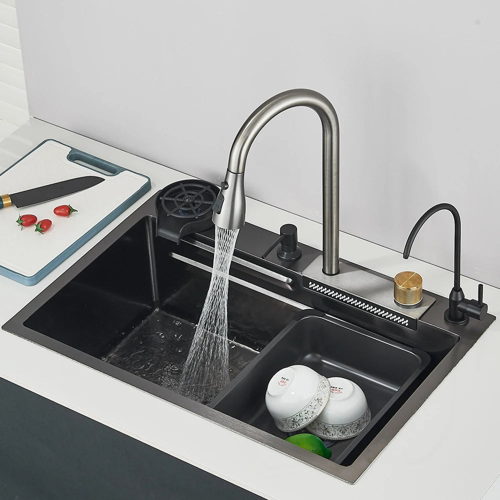 Stainless Steel Kitchen Sinks Recessed Sinks Kitchen Taps Sinks with Drains Kitchen Faucet Sink Sets