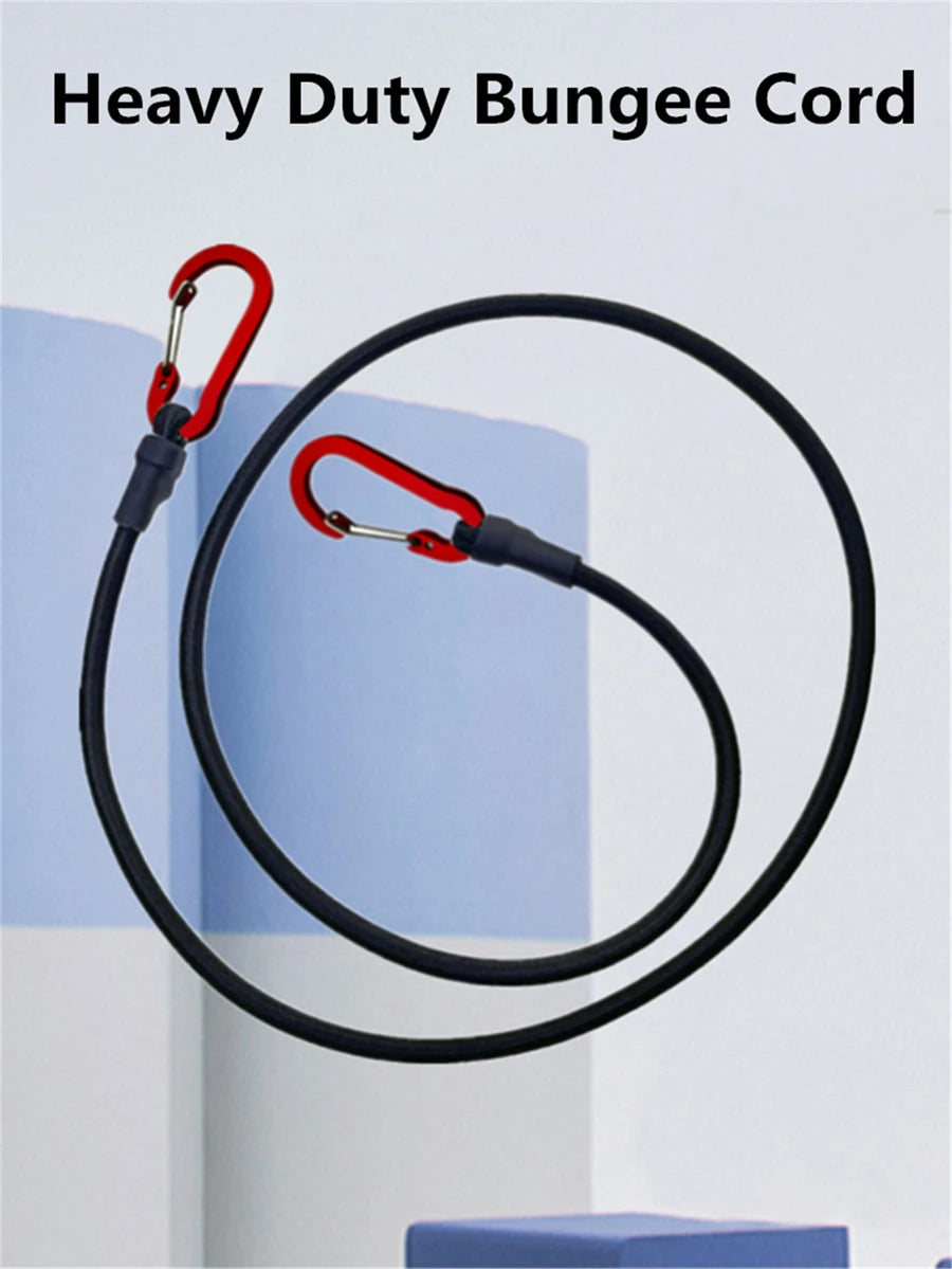 30-210cm 8mm Packing Ropes Outdoor Elastic Bungee Cords with Red Hooks Stretch Lightweight for Bikes Car Luggage Roof Rack Strap