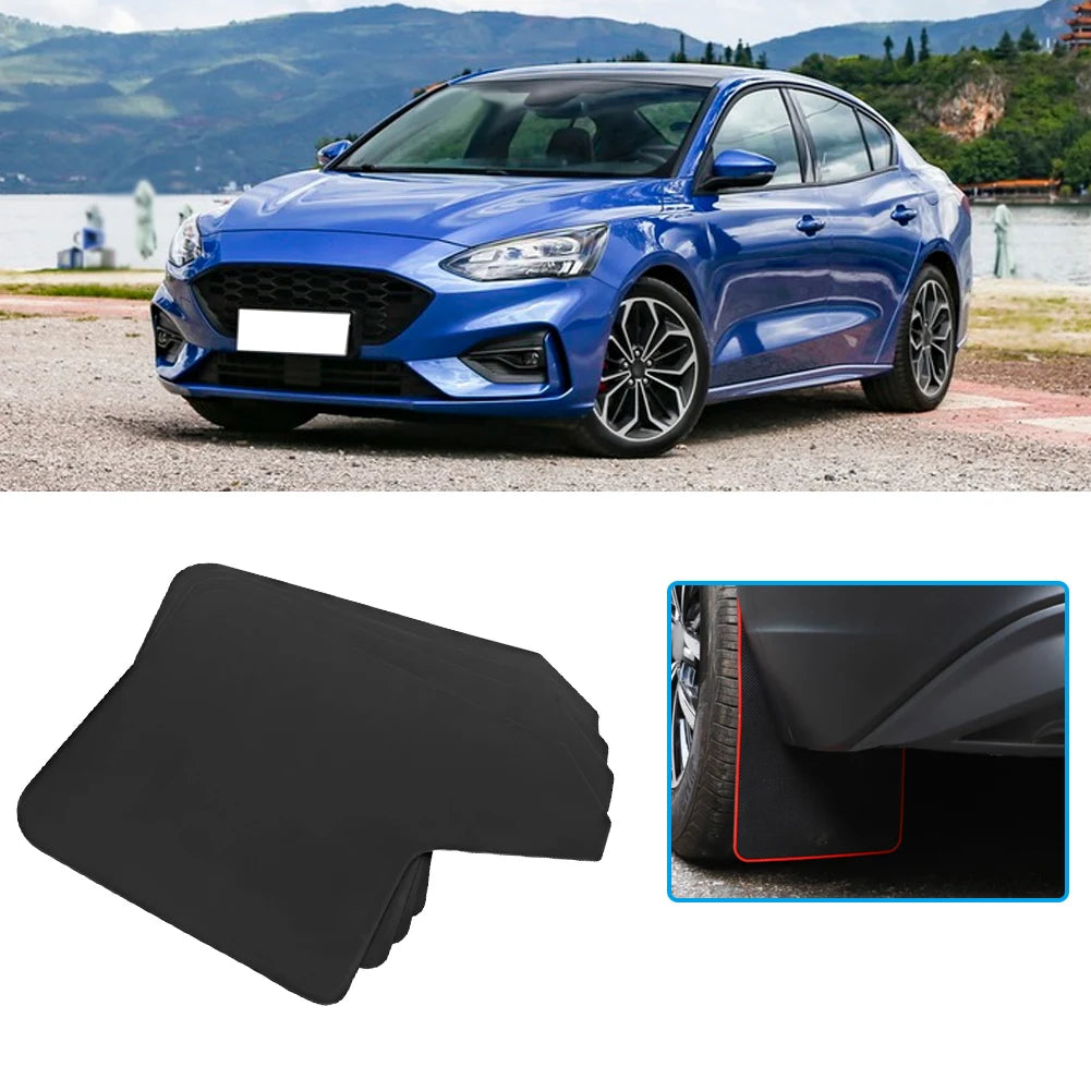 4Pcs Universal Car Mudguard Cover Mud Flap Guards Fenders Fit for Car Accessories MF12-BAS-BLK