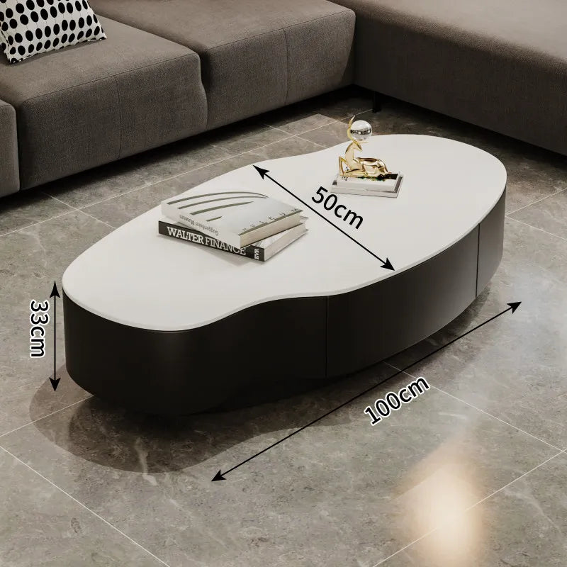 Special-shaped Coffee Tables Modern Luxury Service Sedentary Black Side Tables Storage Lounge Center Mid Century House Furniture