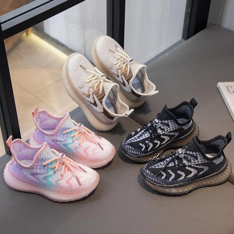 Children's Coconut Shoes 2025 Autumn Styles Boys Sneakers Breathable Mesh Shoes Fly Weaving Girls Casual Shoes Soft Sole baby