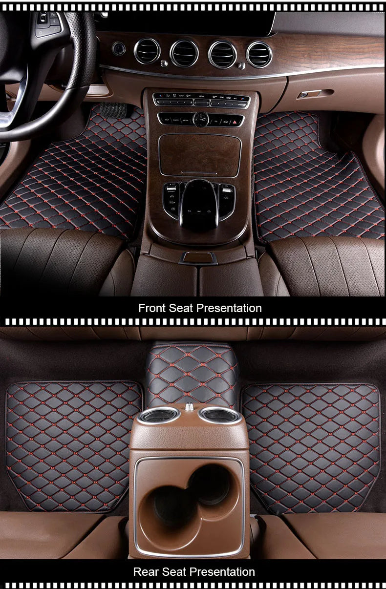 Universal 5Pcs Car Floor Mats PU Leather Waterproof Dust-Proof Auto Foot Pad Protector Pads Fashion Car Foot Pad