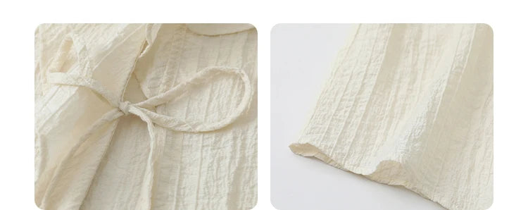 CHIC VEN Women Shirt Loose Casual Ruffled Edges Female Blouses V Neck Lace Up Mid Length Woman Shirts Spring Summer 2026