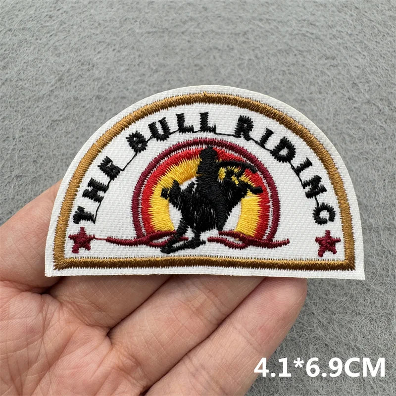 Western Cowboy Embroidered Patches DIY Boots Horse Patch For Clothing Iron On Patches Jackets Backpack Hats Sew Badges Patches