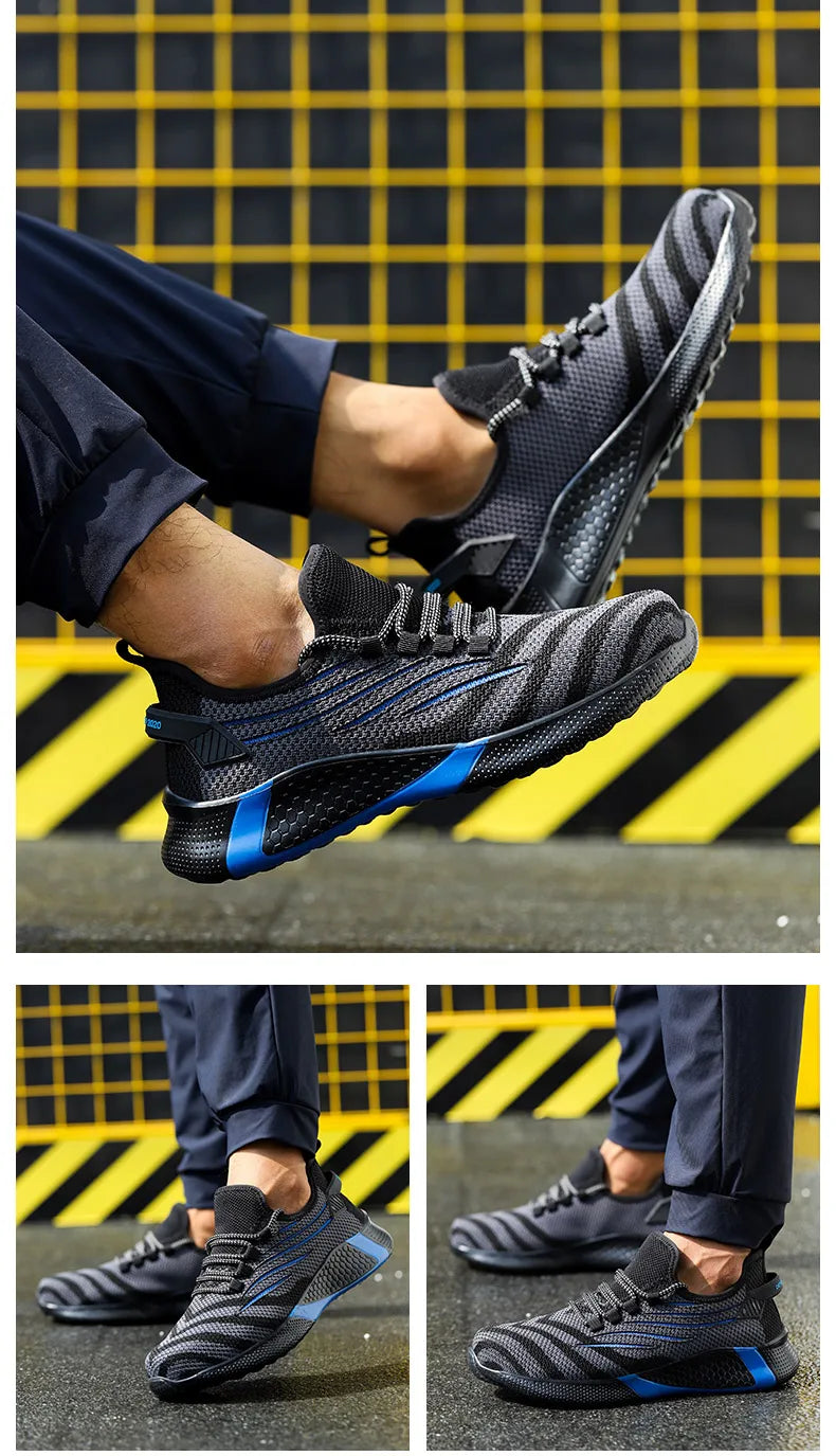 Men Work Safety Shoes Anti-puncture Protective Shoes Men Indestructible Work Shoes Men Boots Lightweight Breathable Safety Boots