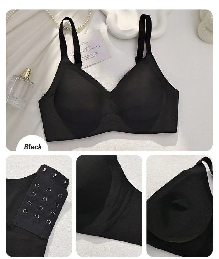Small Breast Seamless Bra Women'S Push-Up Comfortable Non-Underwire Soft Support Closed Underwear For Women With Breasts No Rims