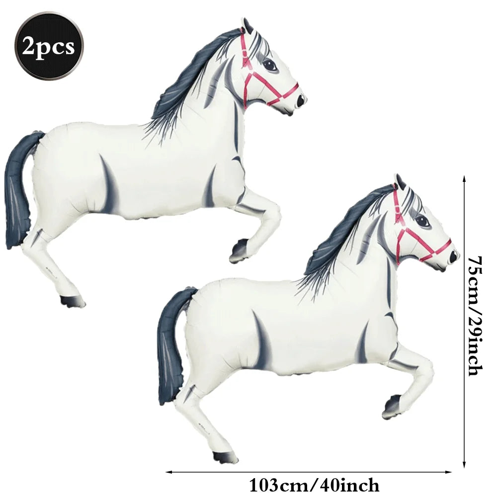 Western Cowboy Theme Party Decoration Foil Horse Balloon Horse Boots Hat Wheel Balloons Cowboys Cowgirls Birthday Party Supplies