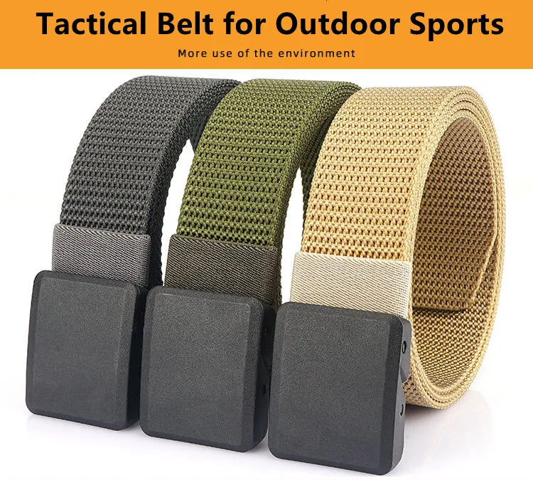 Military Automatic Buckle Nylon Belt Outdoor Hunting Multifunctional Tactical Canvas Belt High Quality Men Belt