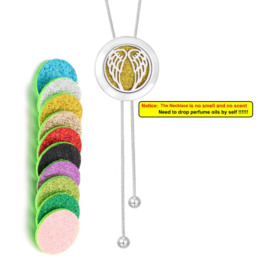 Tree Of Life Aromatherapy Necklace Spiral Open Perfume Locket Essential Oil Diffuser Tassel Pendant Necklace Aroma Jewelry Gift