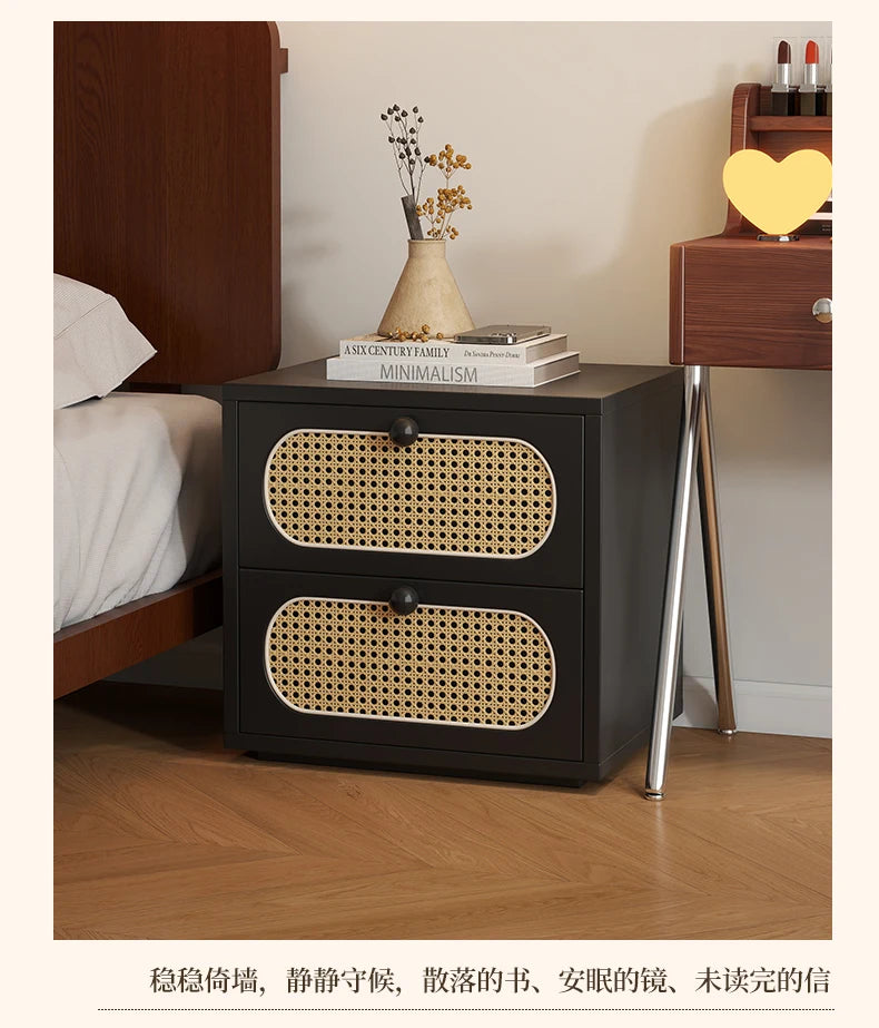 Bedroom Vintage Nightstands Rattan Wooden Design With Drawers Nightstands Minimalist Luxury Mesa De Cabeceira Unique Furniture