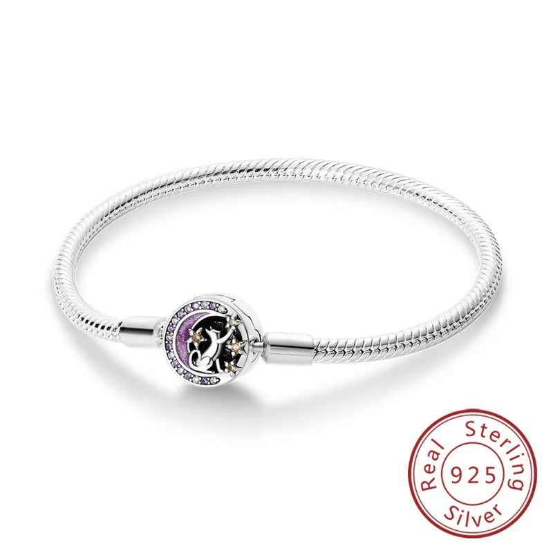 Bracelet Original 925 Sterling Silver Charm Bracelet 17-20CM Love Heart Pave Zirconia Bracelet for Women DIY Charm Jewelry Gifts