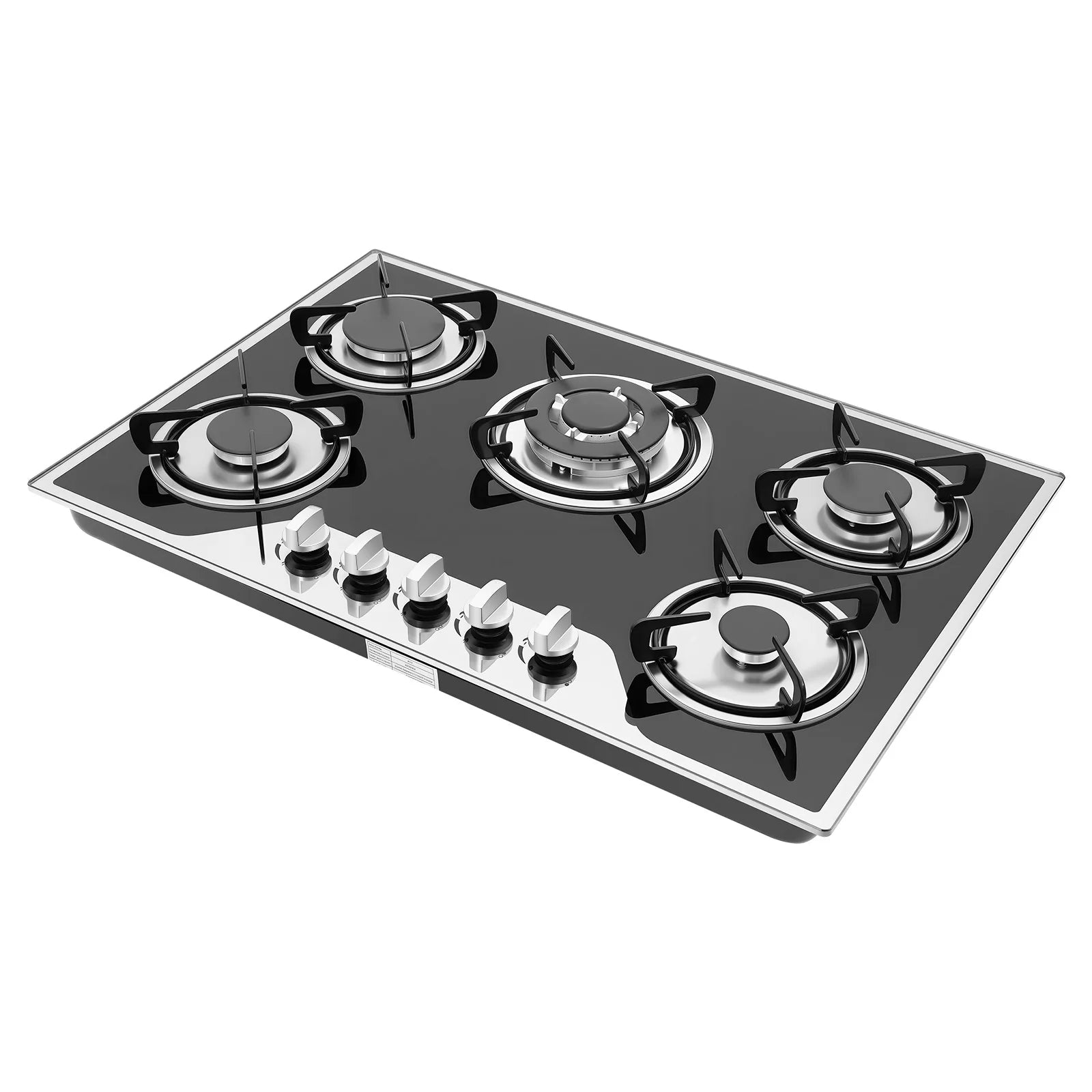 5 Burners Built-in Gas Stove, Dual Fuel NG/LPG Convertible Gas Hob, Oversized Cooking Surface 30.31*20.08” for Home Kitchens, Restaurants