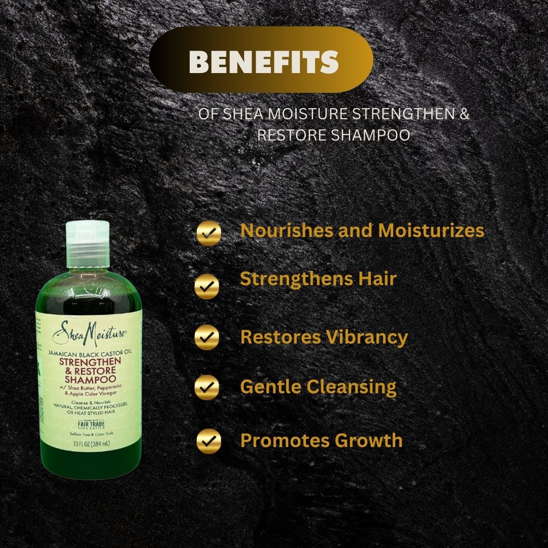 Shea Moisture Strengthen Restore Shampoo 384Ml - Premium Beauty Product