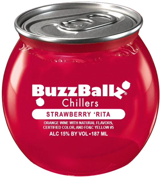 (48pk) Buzz Ballz Strawberry Rita Chiller, Texas, USA (187ml)
