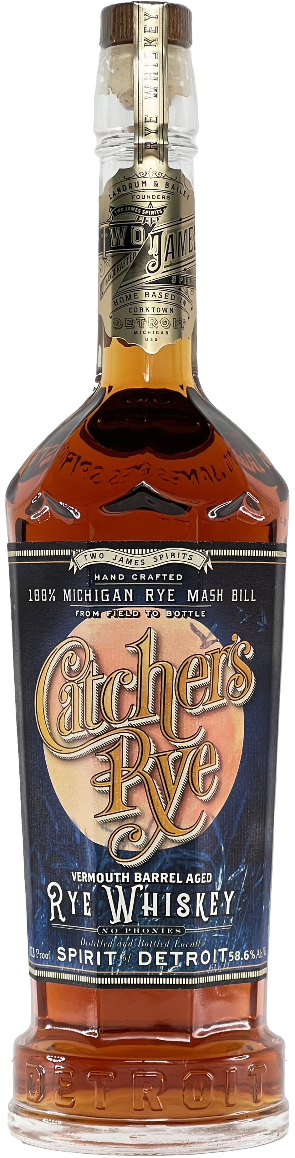Two James Spirits 'Catcher's Rye' Vermouth Barrel Aged Rye Whiskey, Michigan, USA (750ml)