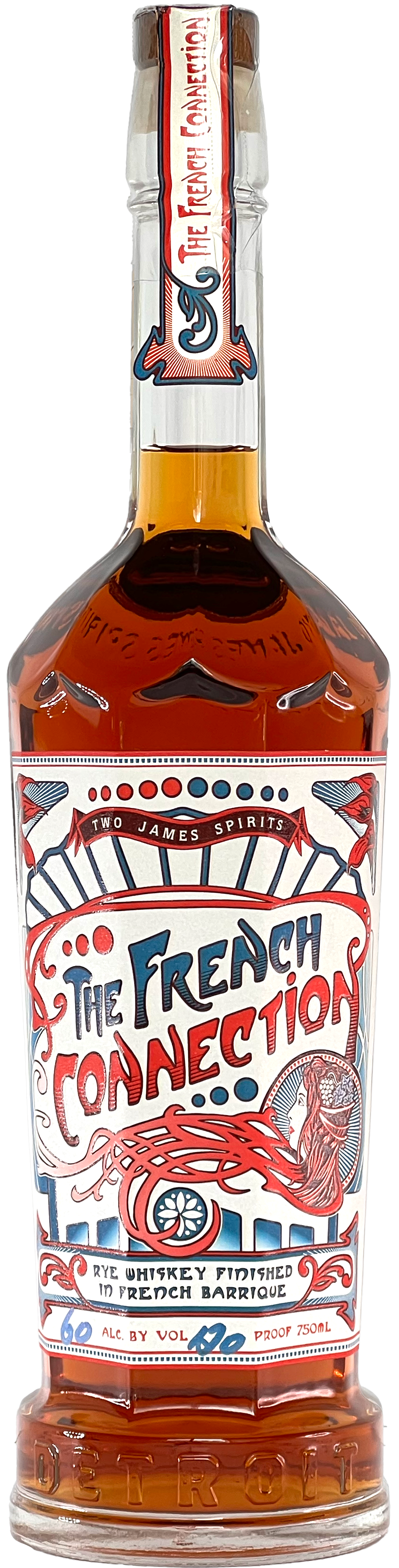 Two James Spirits 'The French Connection' French Barrique Finish Rye Whiskey, Michigan, USA (750ml)