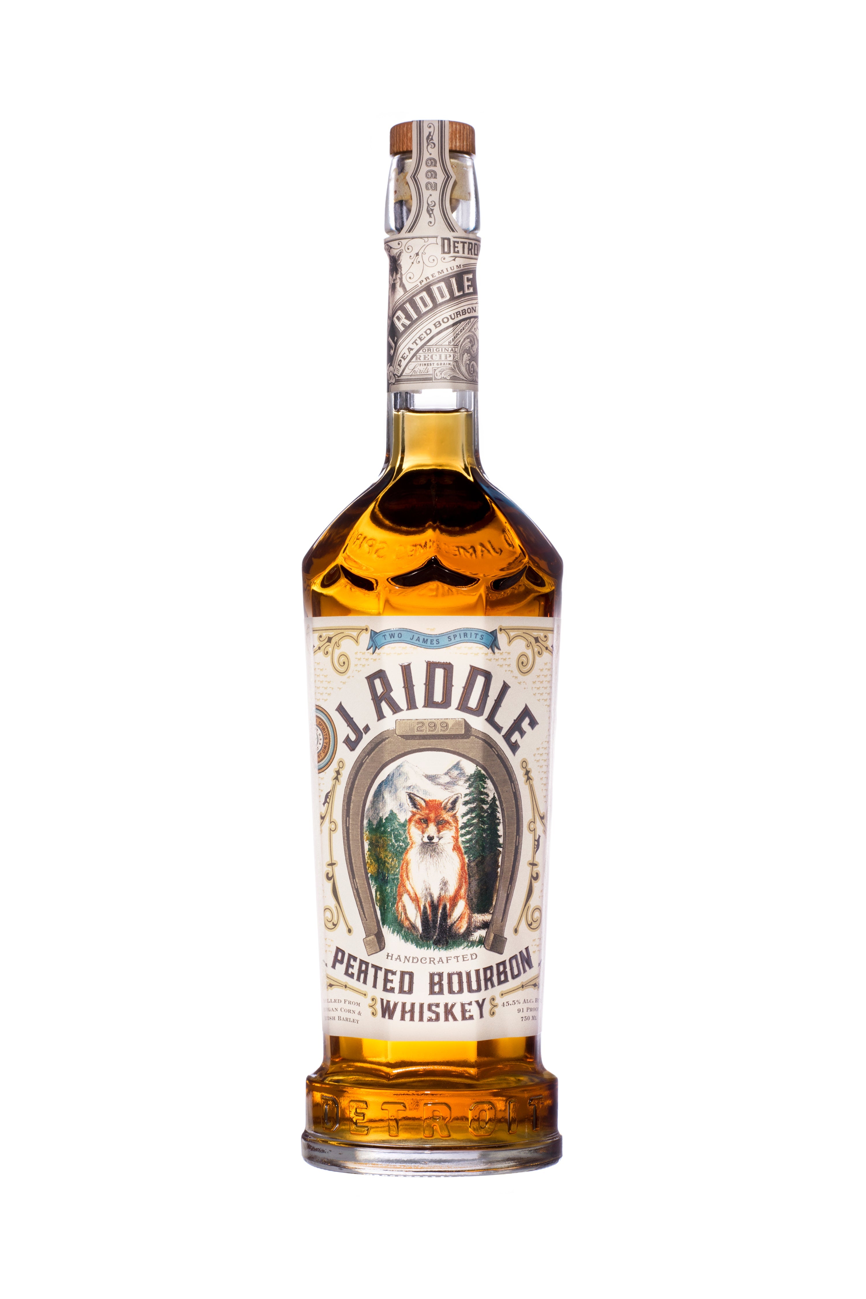 Two James Spirits 'J. Riddle' Peated Bourbon Whiskey, Michigan, USA (750ml)