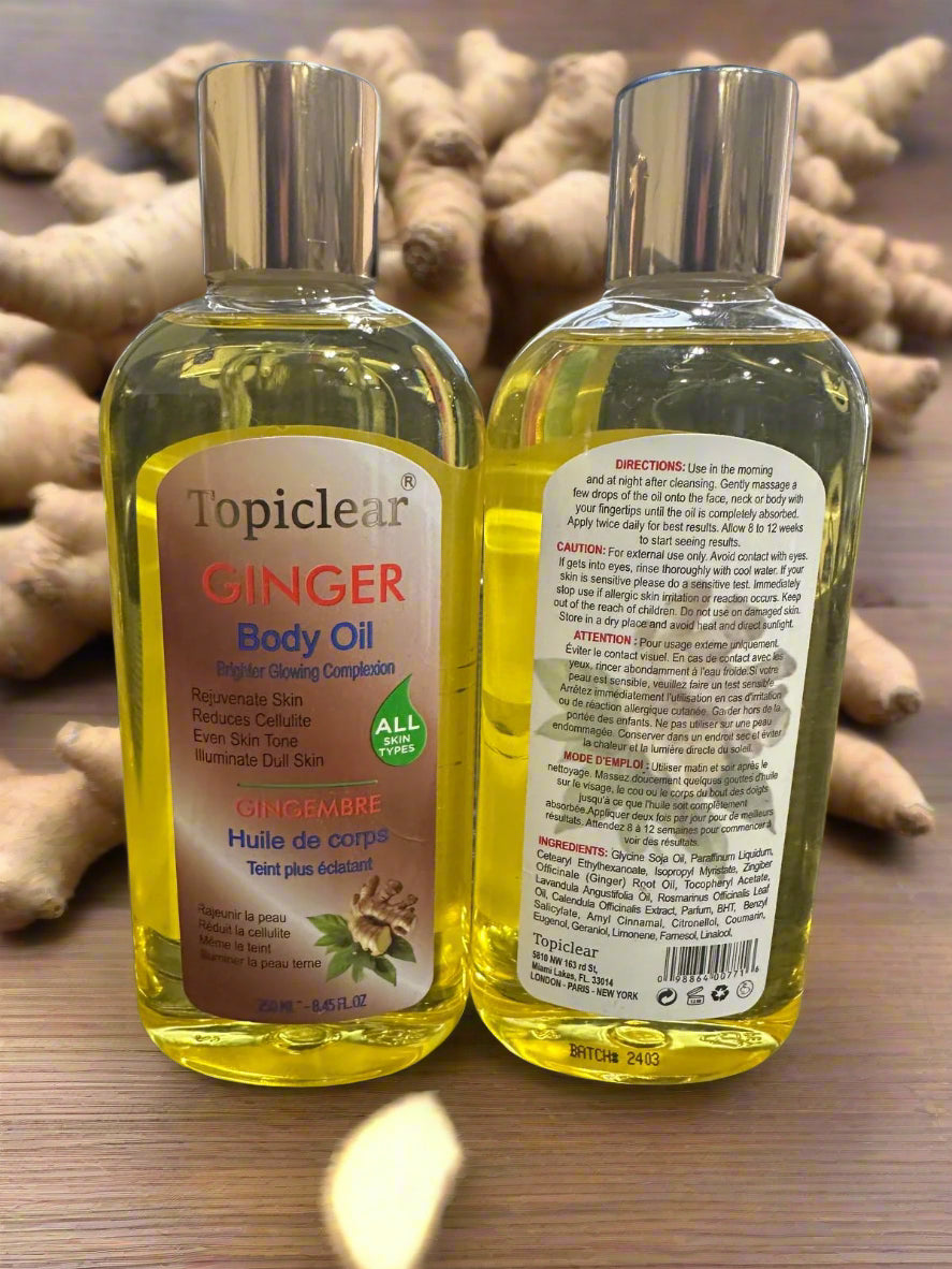 Topiclear Ginger Body Oil 250ml 8.45 oz - Premium Beauty Product