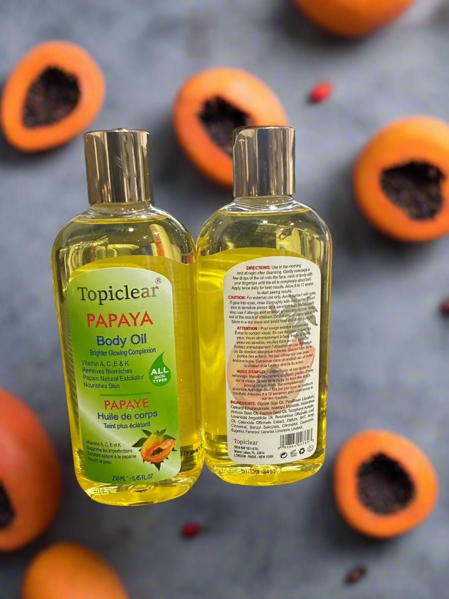 Topiclear Papya Body Oil 250ml 8.45 oz - Premium Beauty Product