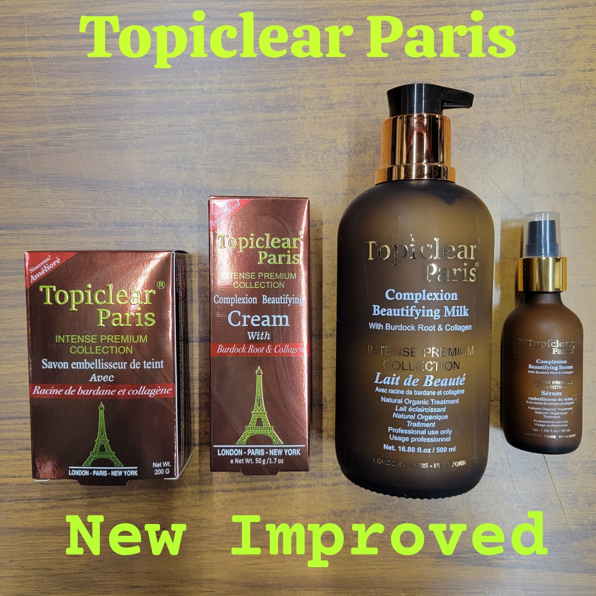 Topiclear Paris  Set ( lotion , Tube cream , Soap, Serum - Premium Beauty Product