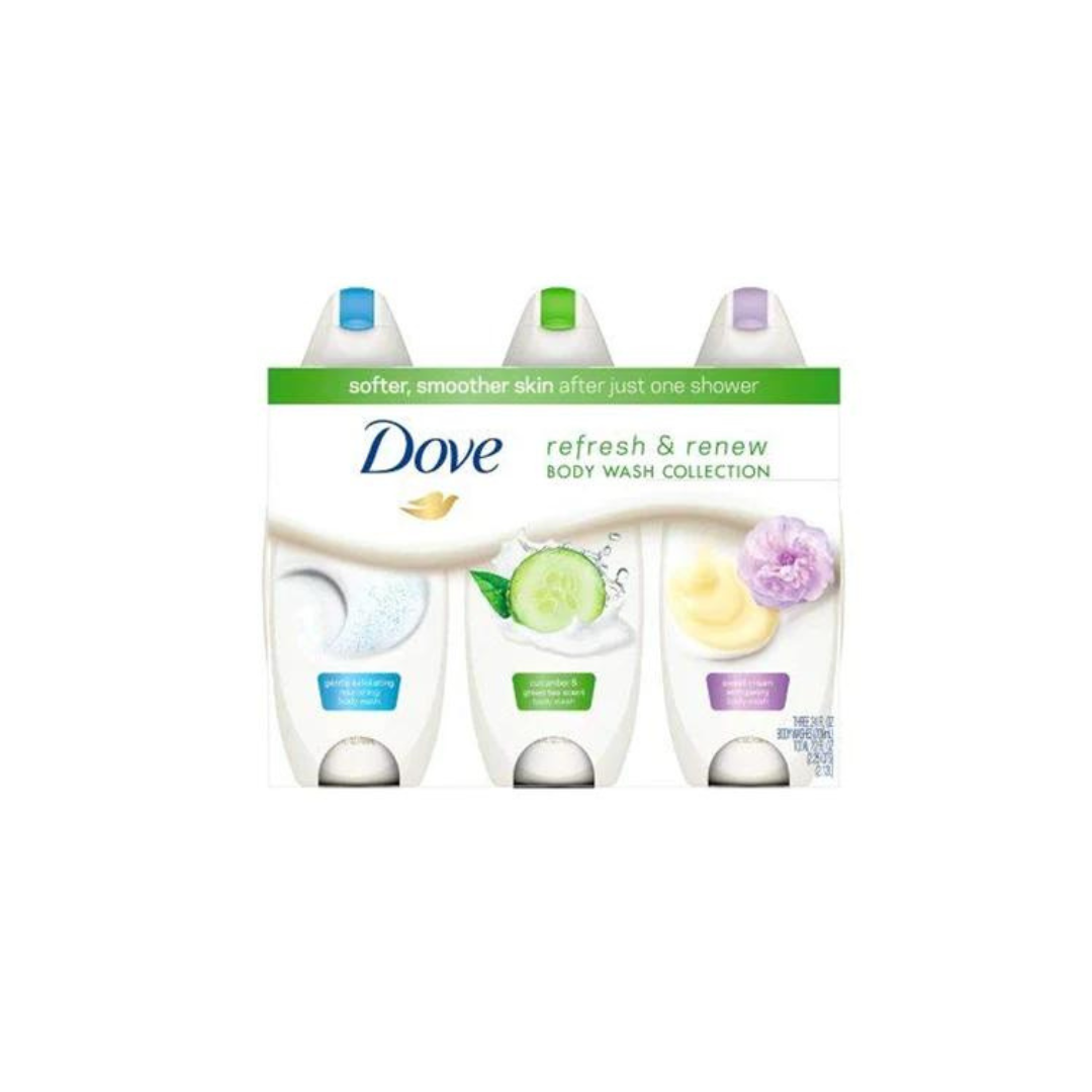 Dove Refresh & Renew Body Wash Collection 24oz 3pk - Premium Beauty Product