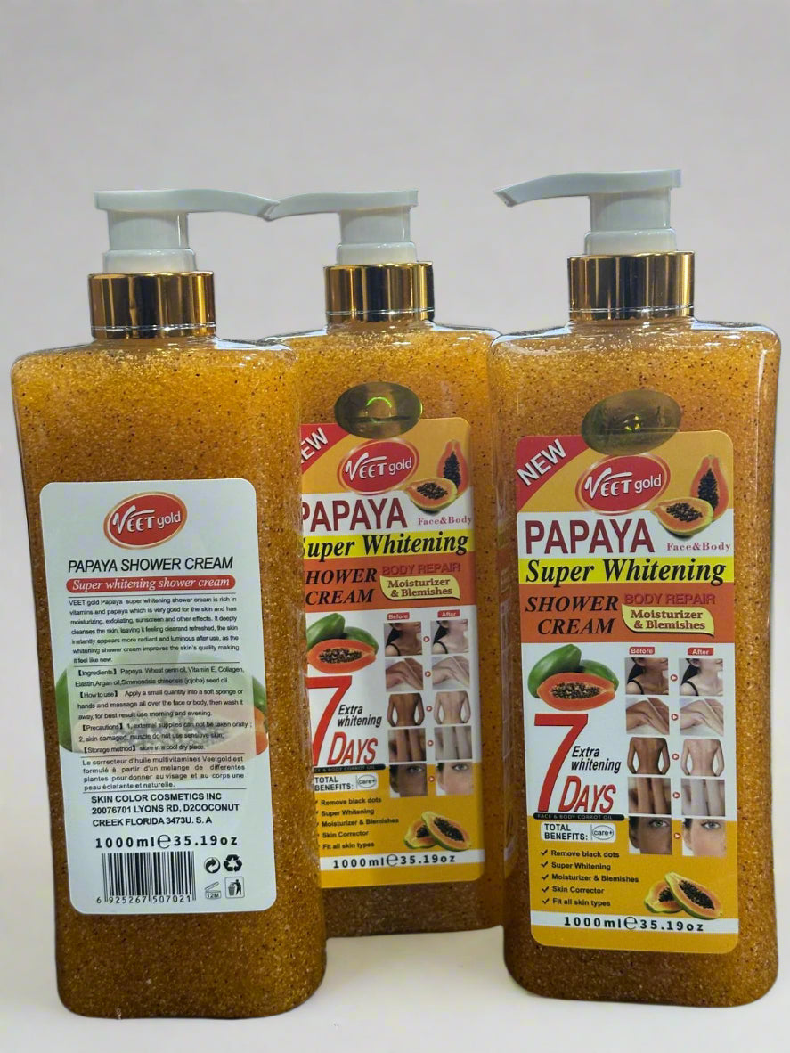 Veet Gold Papya  Shower Gel Super Whitening Shower Cream 100 - Premium Beauty Product
